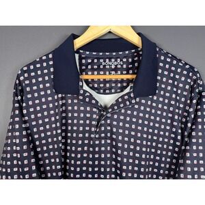Bonobos Golf Mens XXL Slim Fit Navy Blue Cocktail Print Performance Polo Shirt